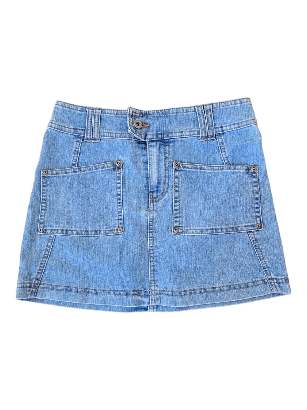 🌟Light Blue Denim Skirt  with Two Front Pockets